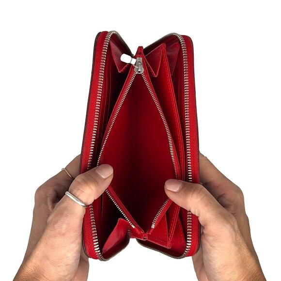 AUTH Louis Vuitton EUC Navy & Red Epi Leather Zippy Long Wallet with COA - Picture 14 of 17